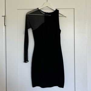 Zara Trafaluc Black Asymmetrical Black Dress